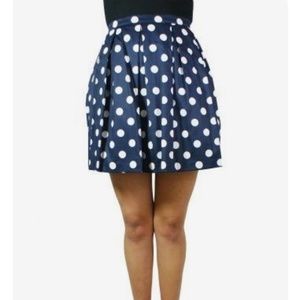 Modcloth Ixia Polka Dot A-line Skirt in Navy